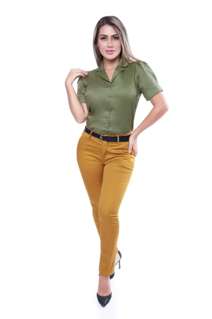 blusa de mujer-antonella-verde olivo-extra large-tela cotton camisero-pantalon de vestir-amelia-mostaza.webp