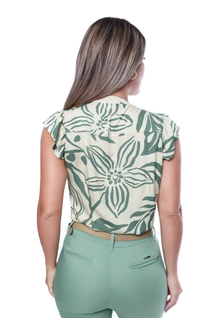 blusa de mujer-viena-verde-large-tela rayon sargado-pantalon de vestir-lucia-cemento.webp