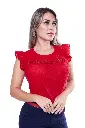 blusa de mujer-bagdad-rojo-medium-tela rayon moteado-pantalon de vestir-azahara-azul navi.webp