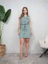 Vestido casual para mujer-Zafir-verde-talla M-rayon washing efecto lavado.webp