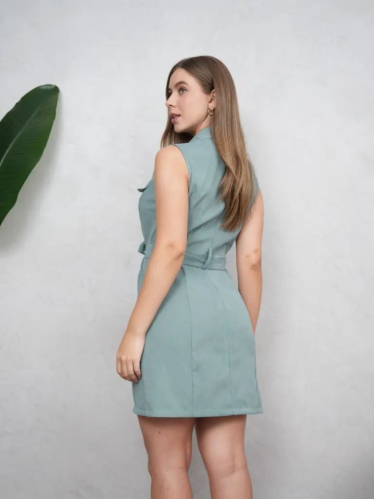 Vestido casual para mujer-Zafir-verde-talla XL-rayon washing efecto lavado.webp