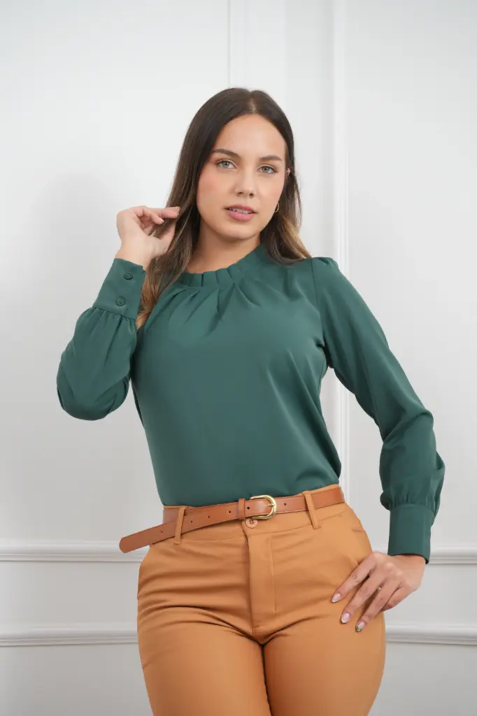 [100000006226] BLUSA MARIELA (Verde Botella, S)
